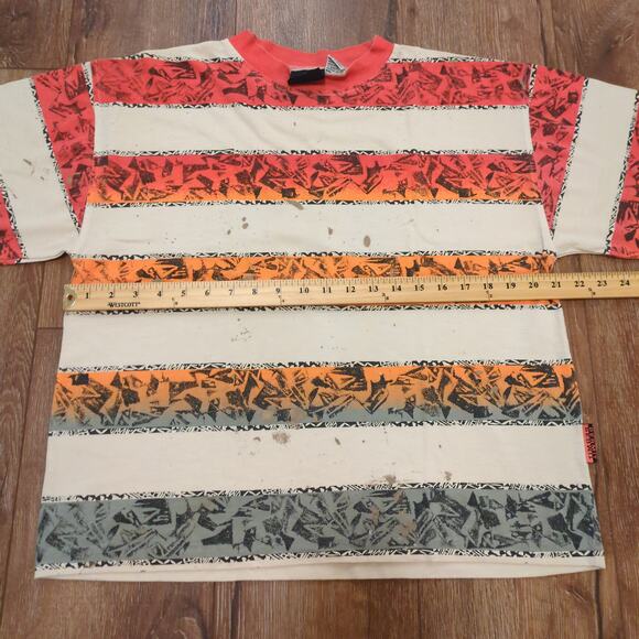 VTG Permit Men Small Shirt Boxy Surf Skate Striped Aztec Ocean Pacific OP Sport - Picture 5 of 9